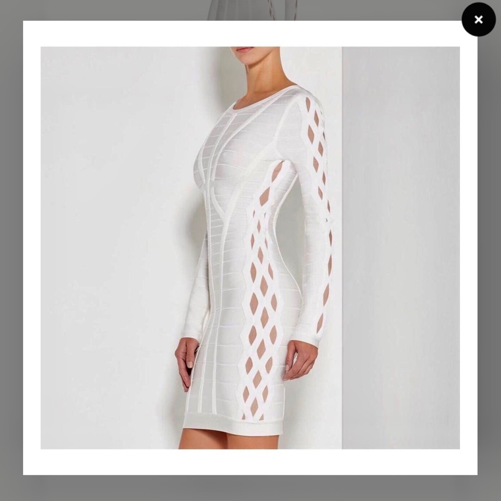 Herve Leger Breanna Dress -Small in Alabaster